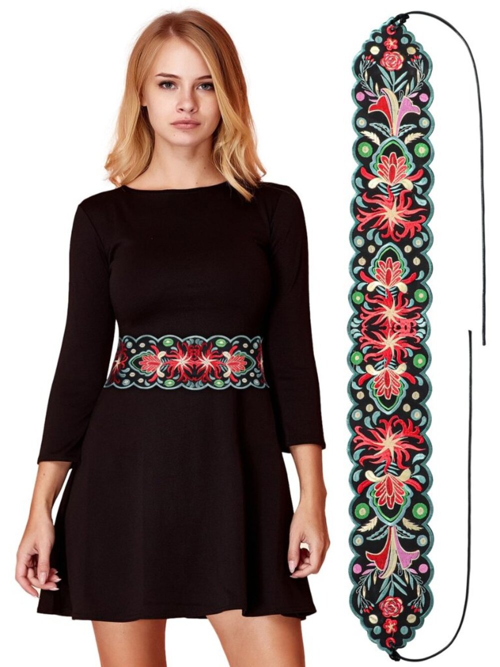 Mexican Embroidered Belt for Women